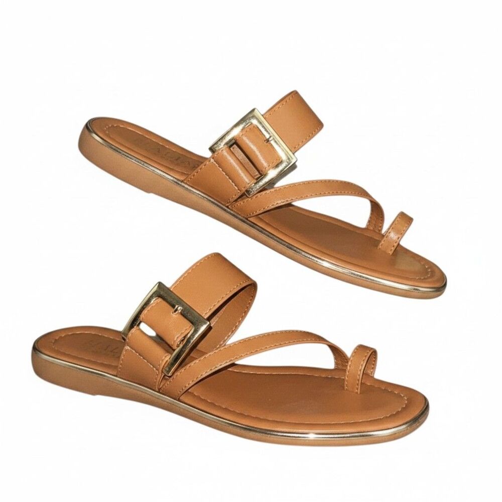 Italian Shoemakers Faux Leather Tan Sandals 8 - Picture 3 of 5